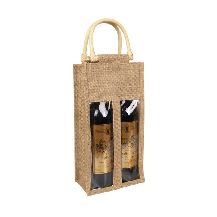 Sacs à bouteilles de vin en jute